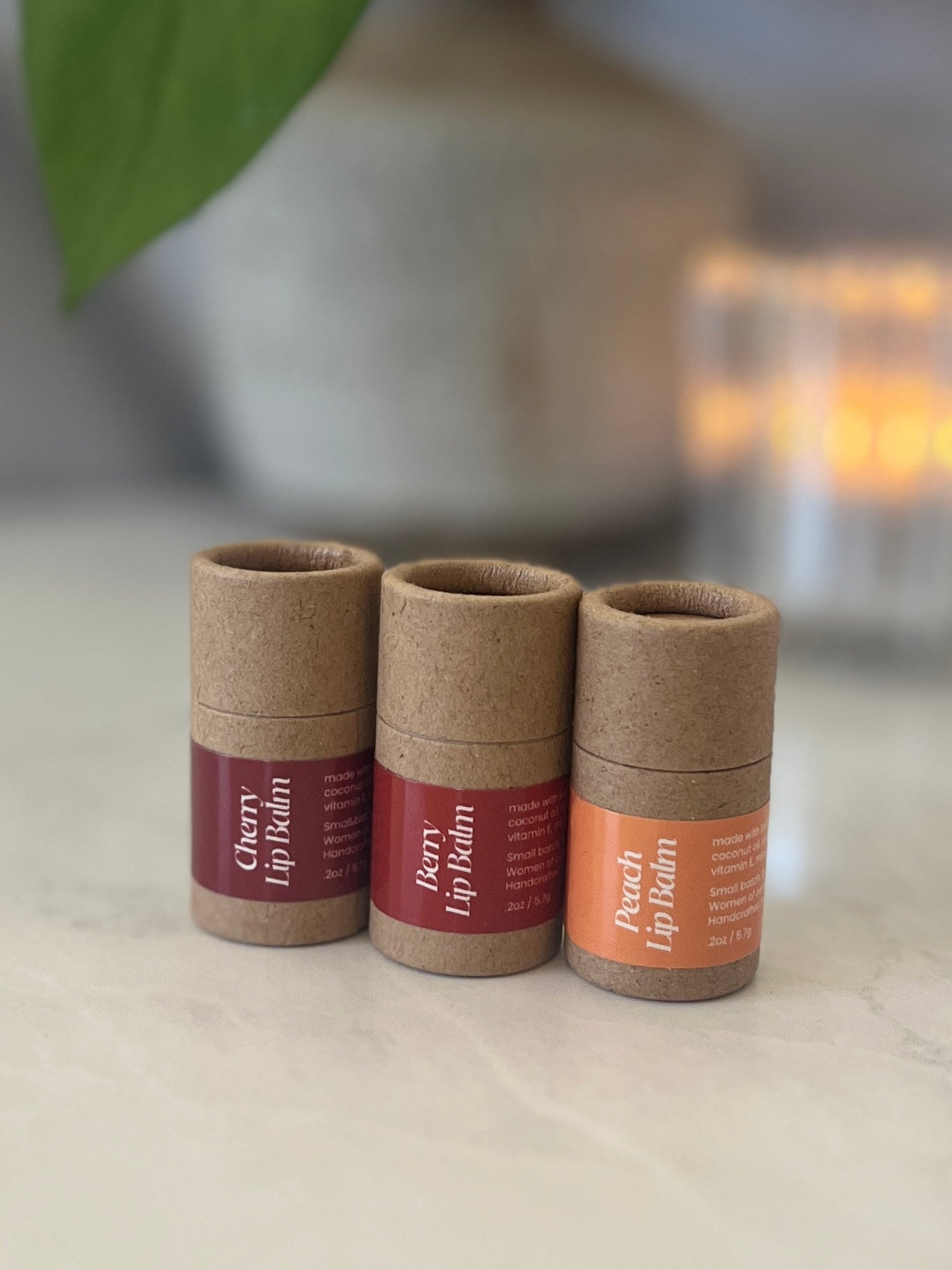Tinted BB Lip Balm Trio Gift Set – Peach, Berry, Cherry by loveBB. Multi-use balm for lips, cheeks, and eyes.