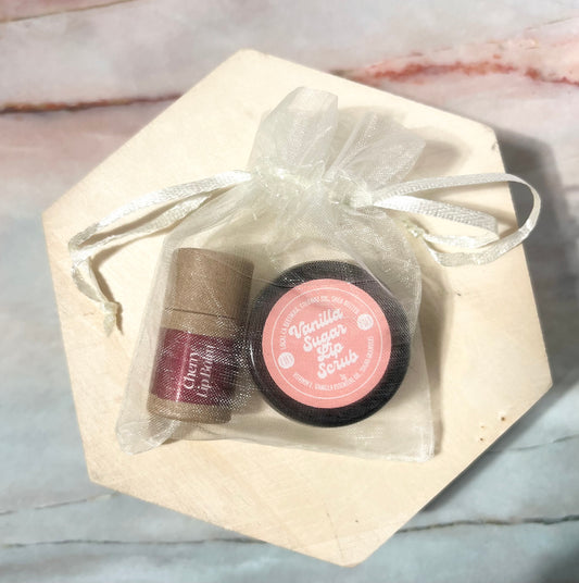 Vanilla Sugar Lip Scrub + Mini Cherry Tinted Lip Balm (Retails $25) SALE $16