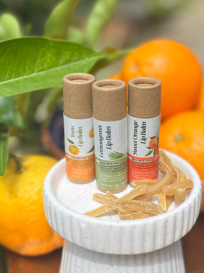 Citrus Lip Balm Trio | Lemongrass, Yuzu & Sweet Orange | loveBB